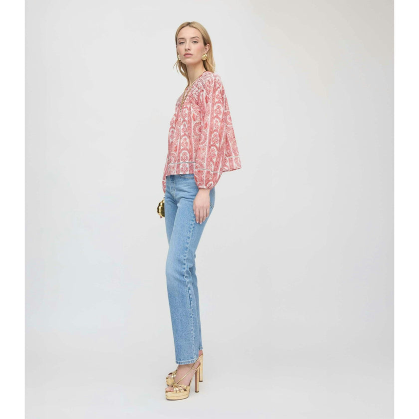 The Skye Top - Coral Corsica Paisley