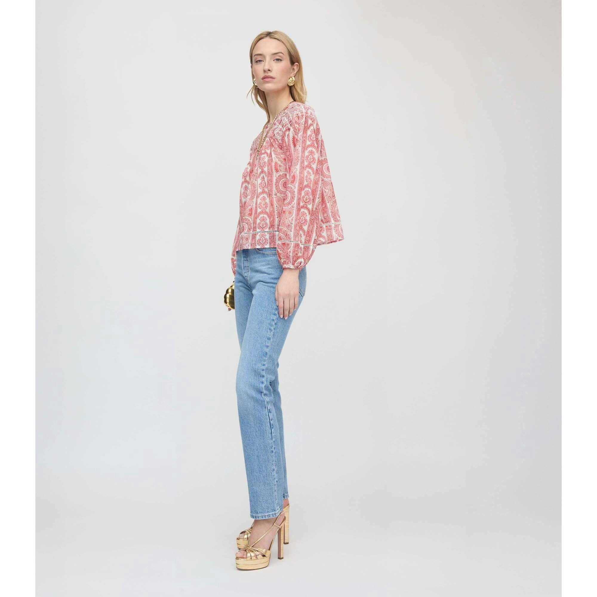 The Skye Top - Coral Corsica Paisley