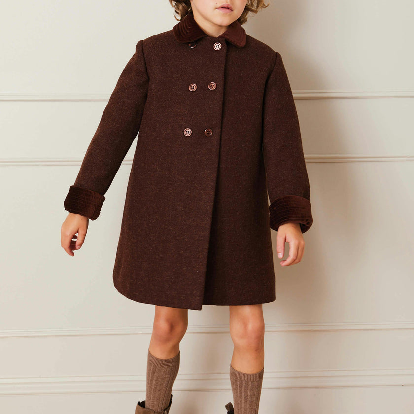 Traditional Double Breasted Coat in Brown (12mths-10yrs)