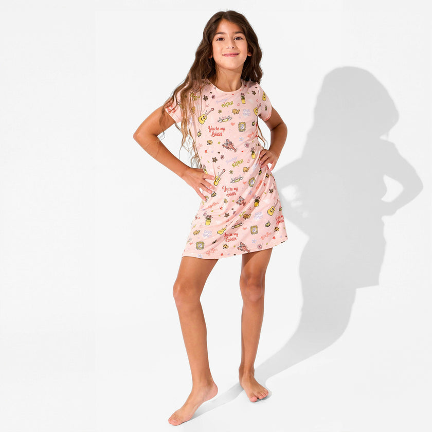 FRIENDS™: You're My Lobster Bamboo Girls' Short Sleeve Dress