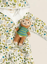 Children's Gift Set: Happy Monkey Bathrobe and Marlow the Monkey Knit Doll