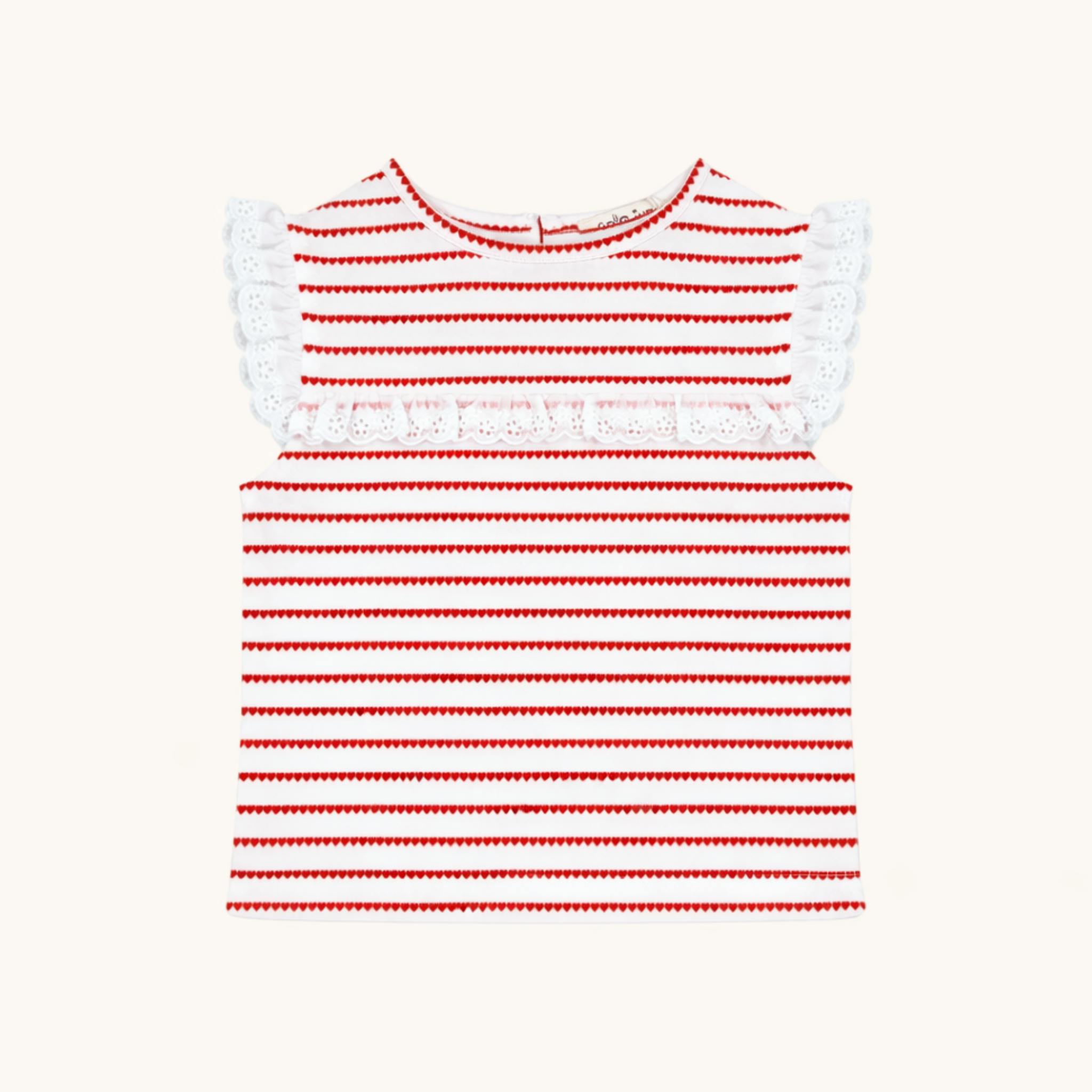 Eyelet Lace Tank in Red Heart Stripe