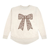 Mocha Floral Bow Patch Women's Sweatshirt