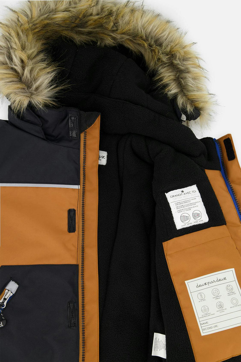 Two Piece Discover Snowsuit Black Brown and Blue