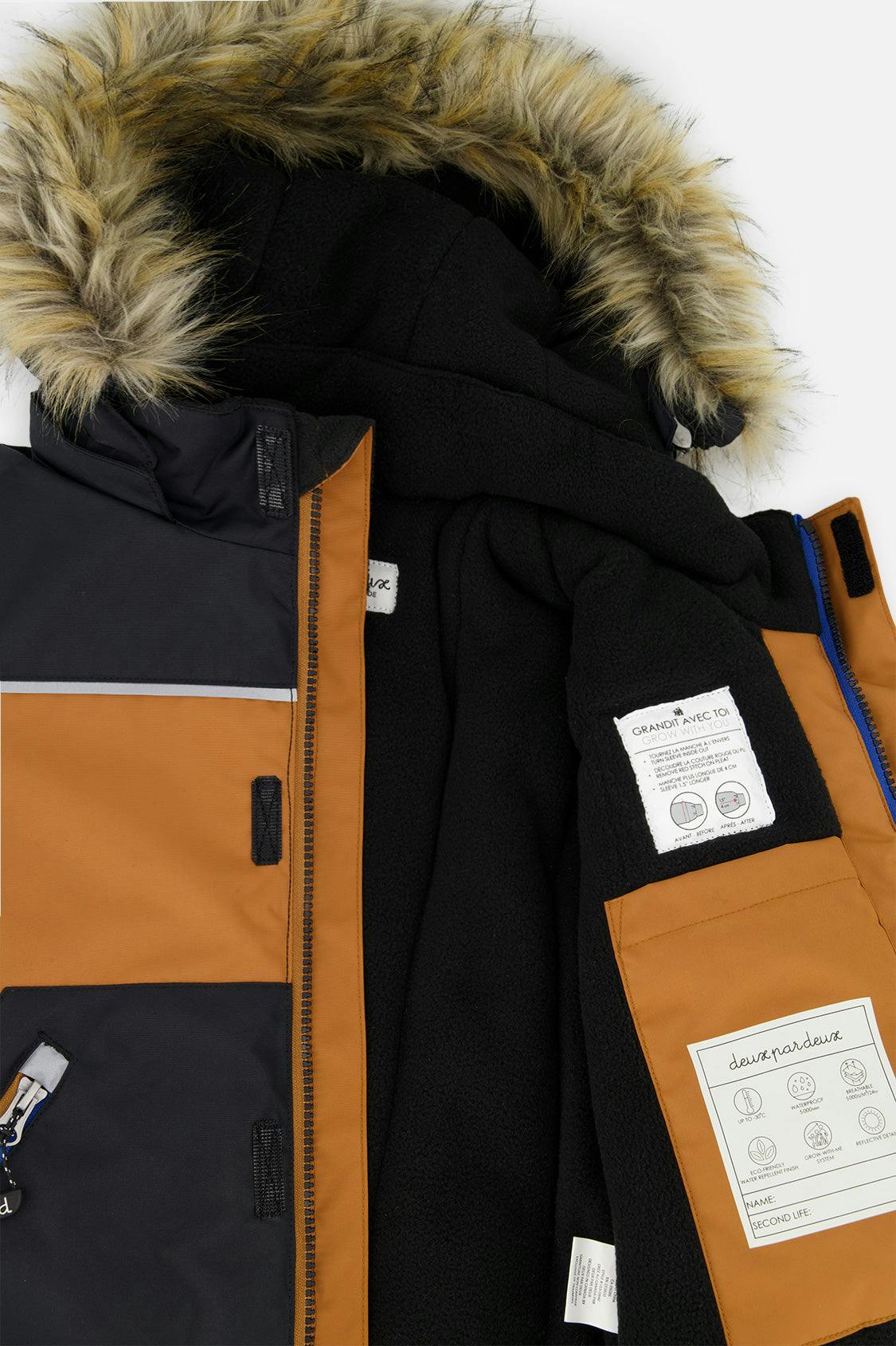 Two Piece Discover Snowsuit Black Brown and Blue