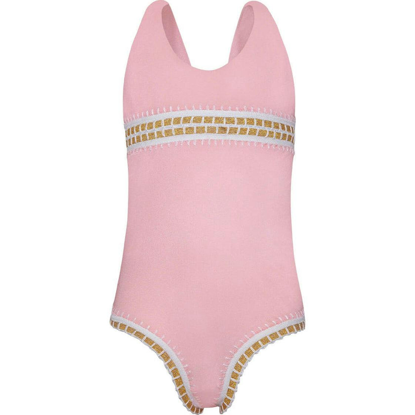 Pink Sands Mabel Rainbow Embroidered One Piece, Pink