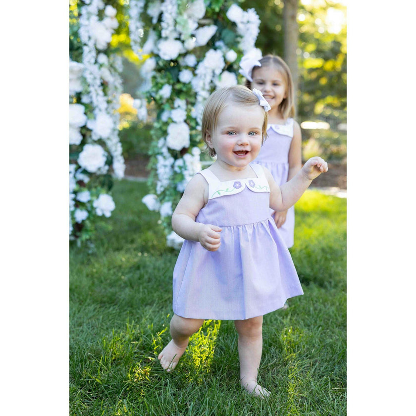 Pincord Romper with Flowers