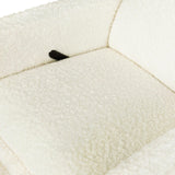 Cali Flange Gliding Swivel Recliner in Cream Shearling