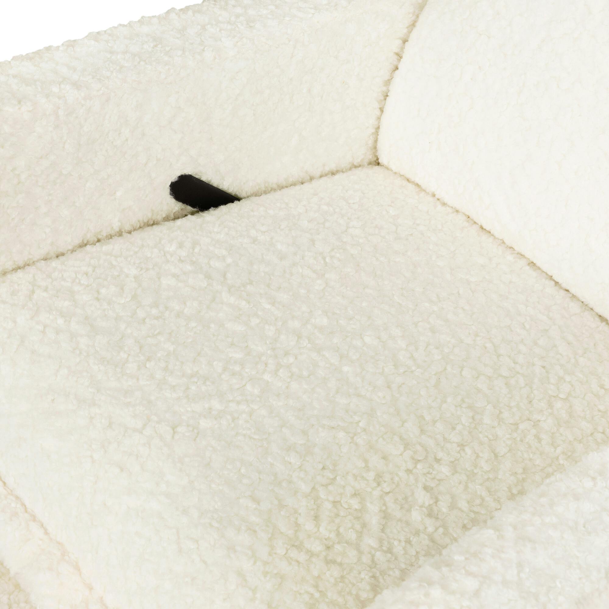 Cali Flange Gliding Swivel Recliner in Cream Shearling
