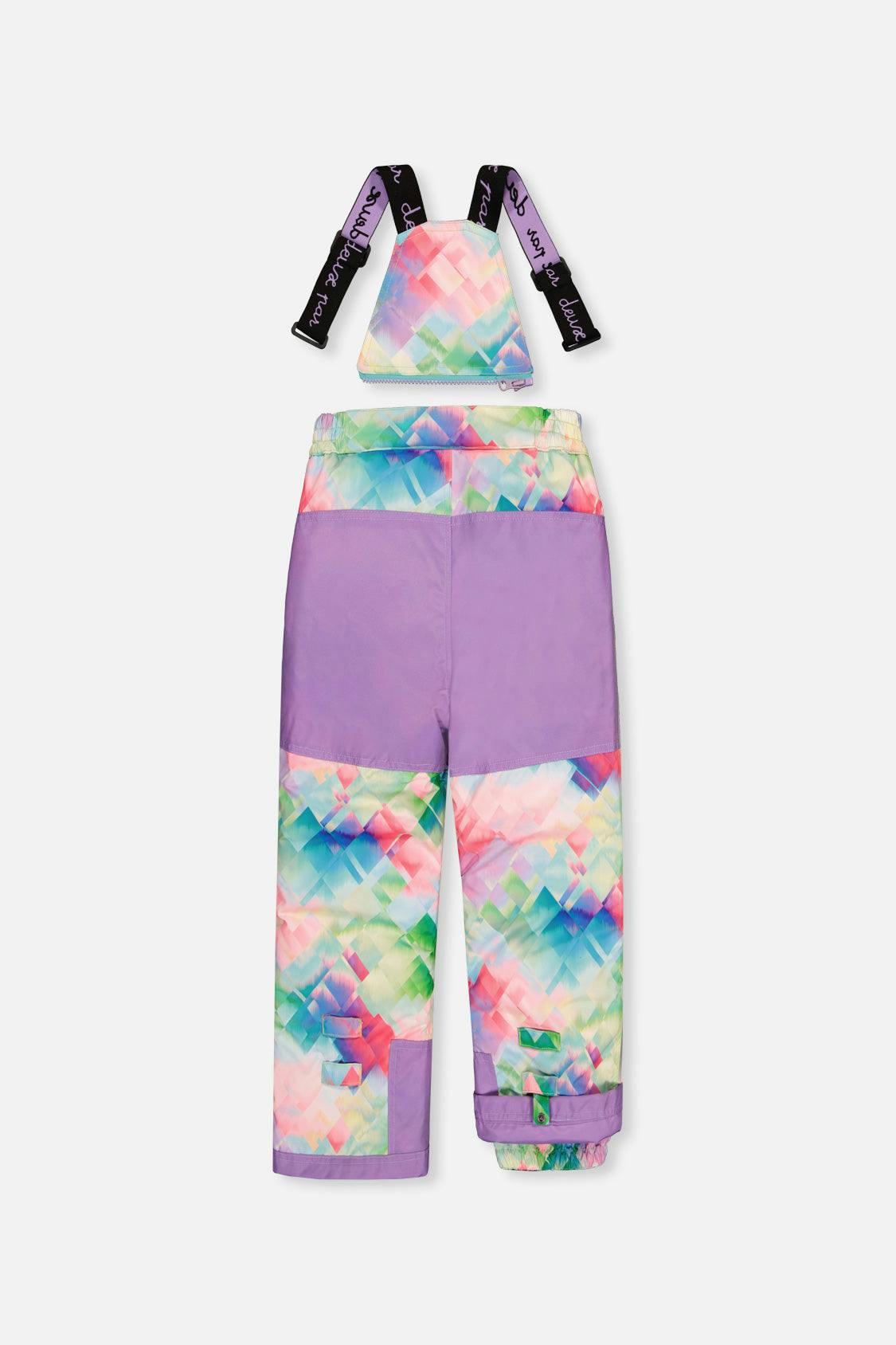 Two Piece Play Snowsuit Multicolored With A Diamond Pattern