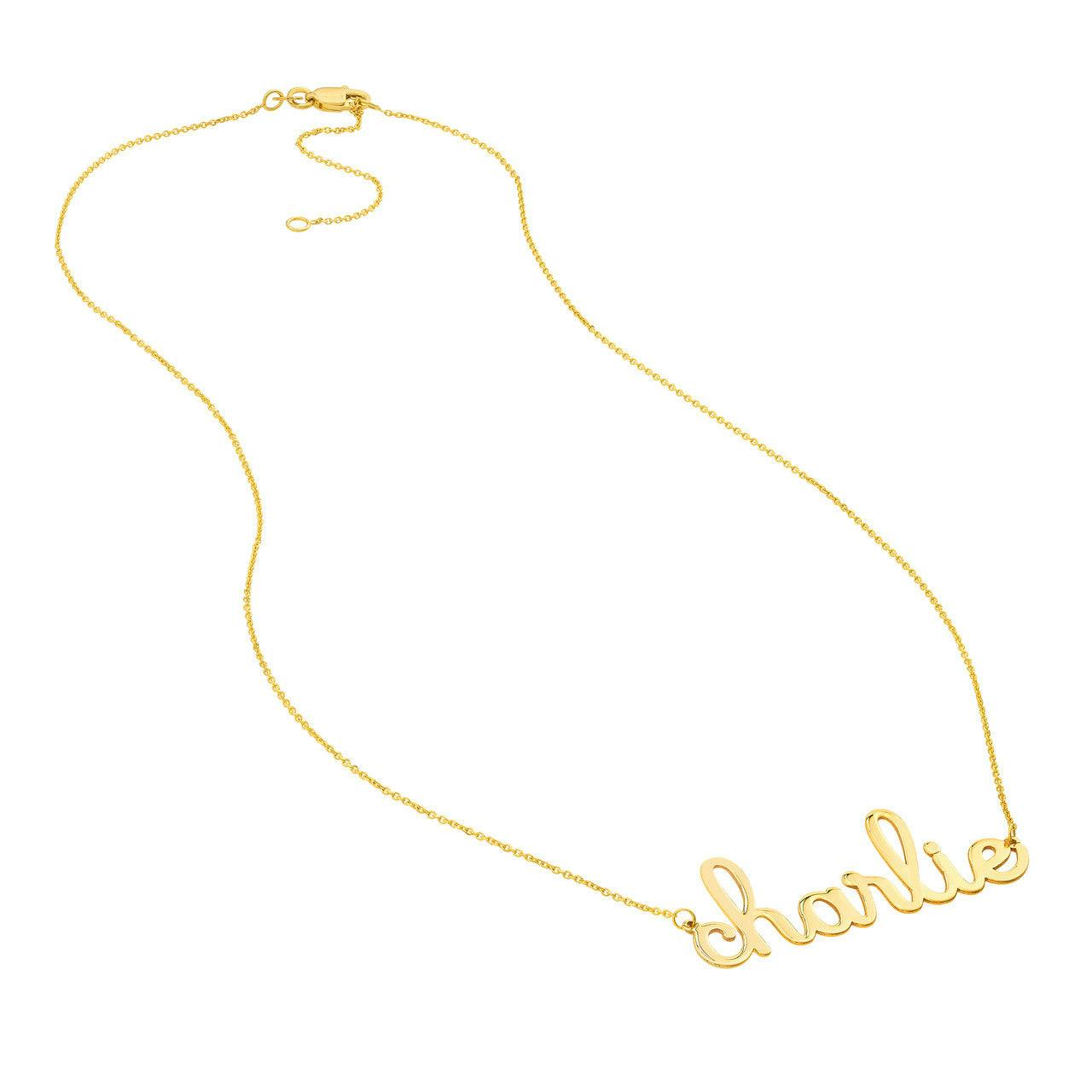 Doodle Script Nameplate Necklace