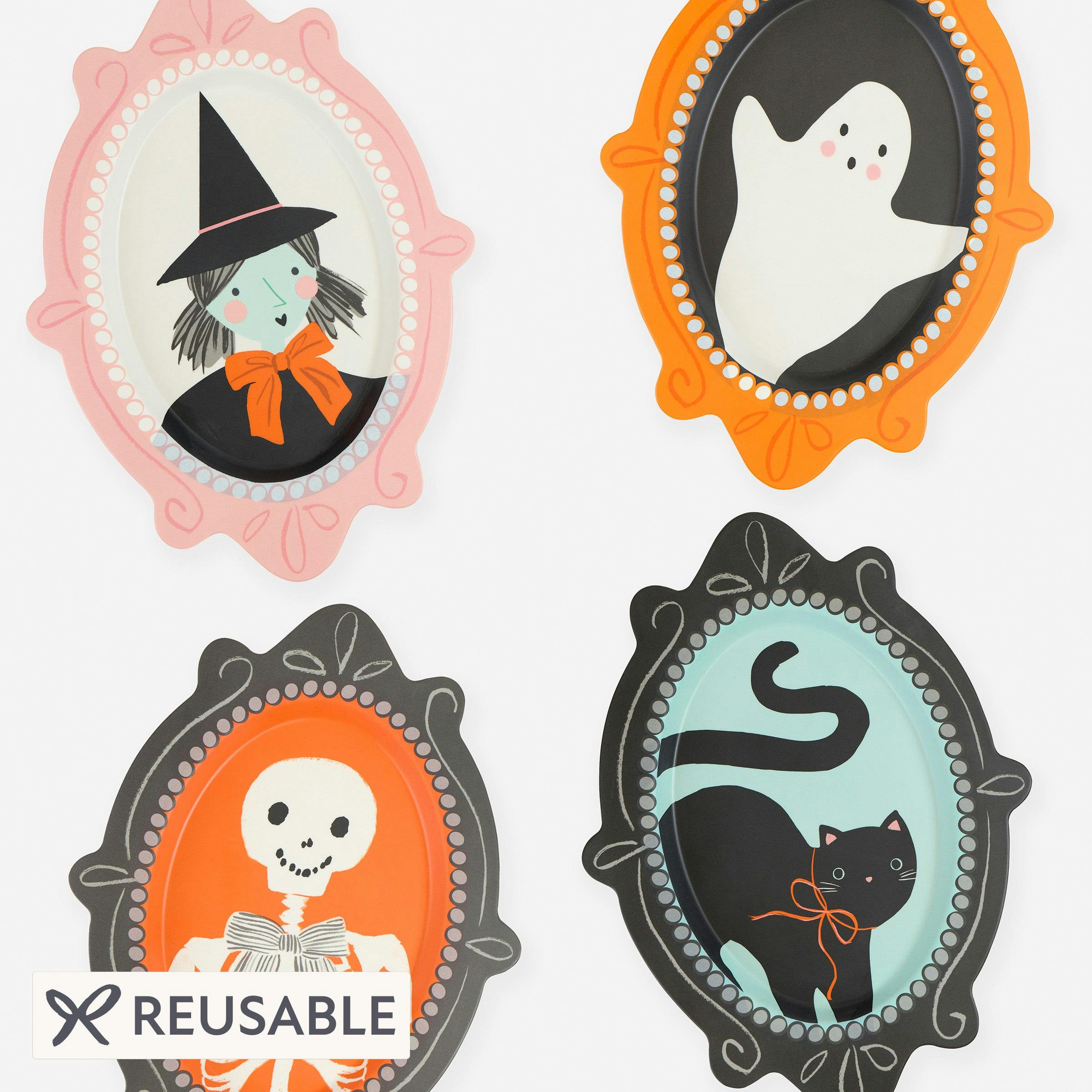 Halloween Portrait Reusable Plates