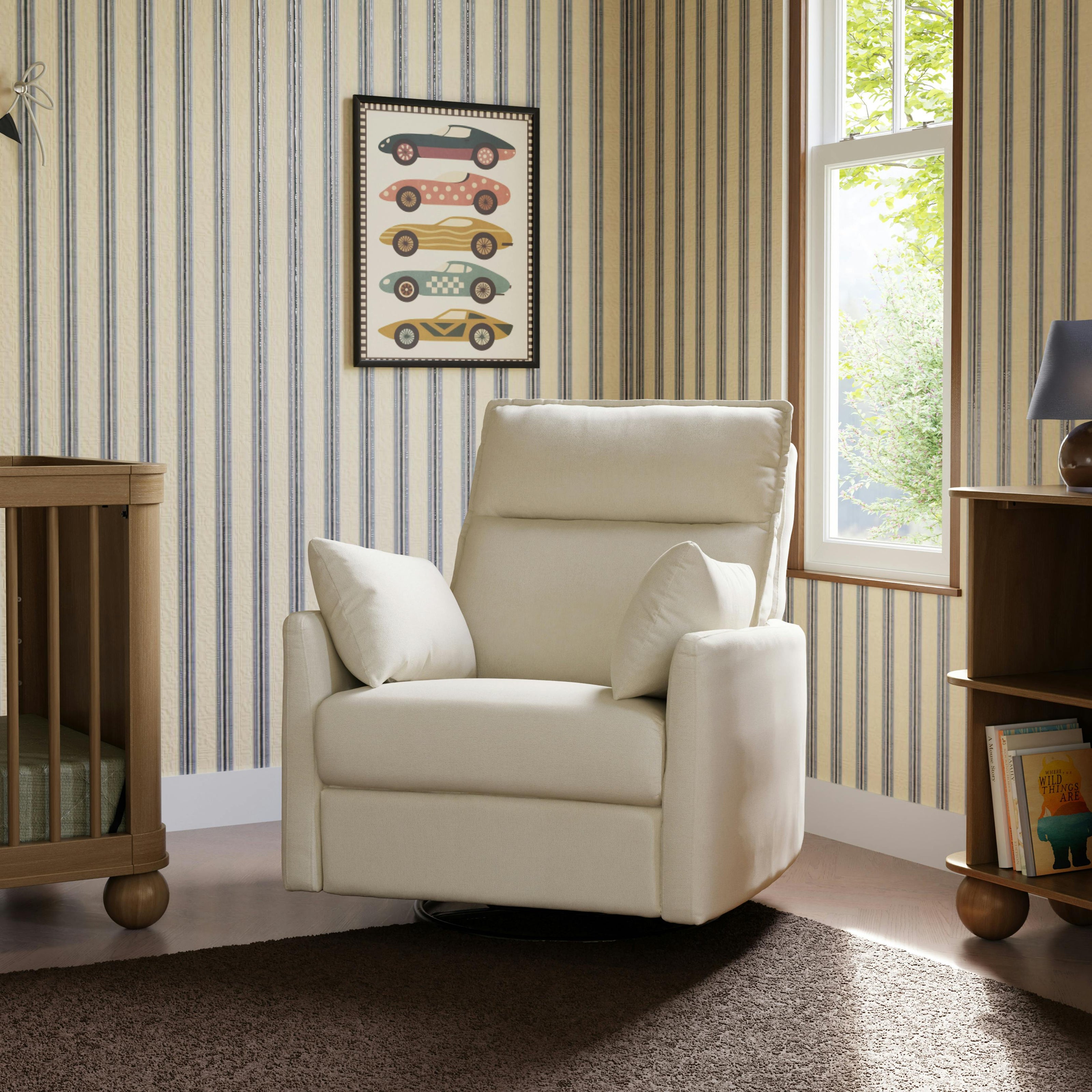 Nori Glider Recliner w/ Electronic Control and USB in Performance Cream Eco-Weave