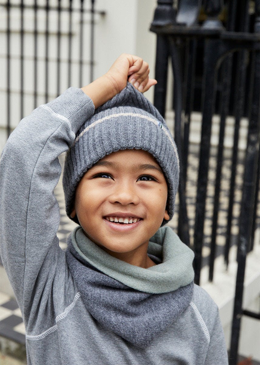 The Cashmere Grey Green Reversible Snood