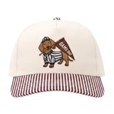 Game Day Dachshund Embroidered Hat, Brown Stripes