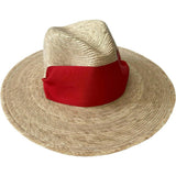 Zinnia Sun Hat - Wide & Short Red Grosgrain Ribbon