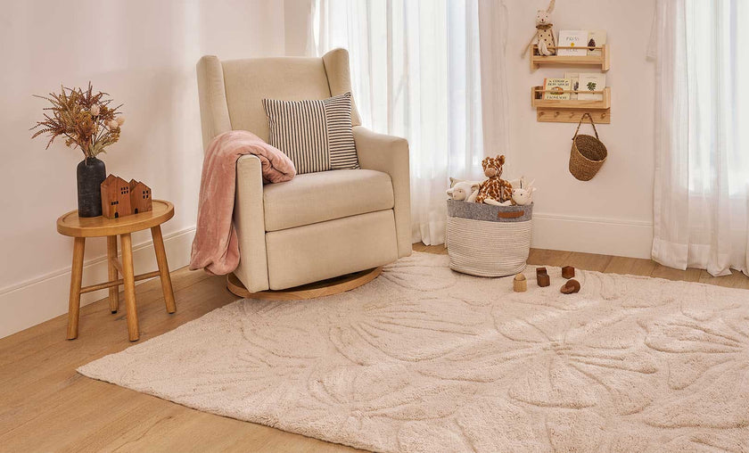 Floral Field Washable Wool Area Rug