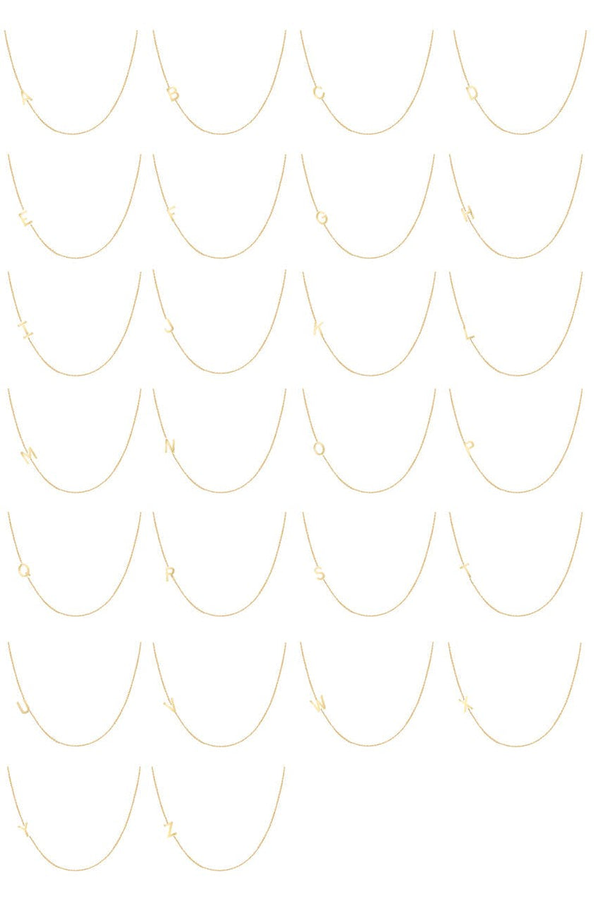 14K Gold Asymmetrical Initial Necklace