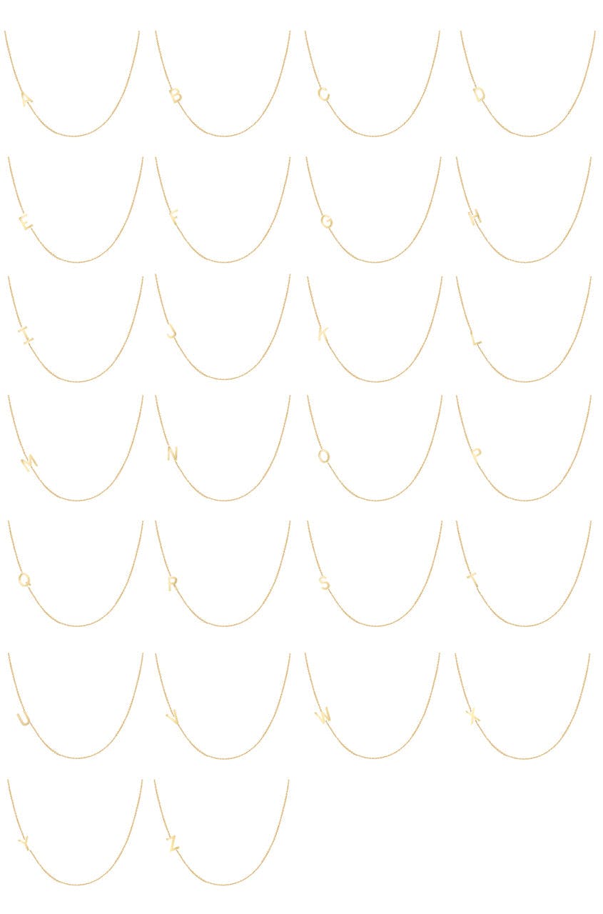 14K Gold Asymmetrical Initial Necklace
