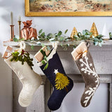 Mistletoe Cream Christmas Stocking Hand Felted Wool