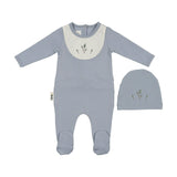 Embroidered Bib Footie and Beanie Set