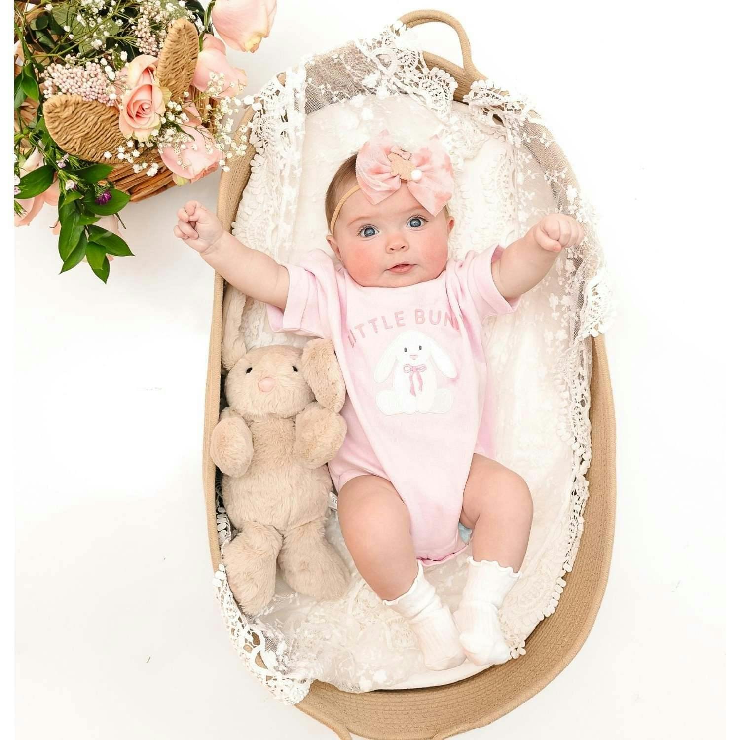Honey Bunny Easter Tulle Bow Baby Headband