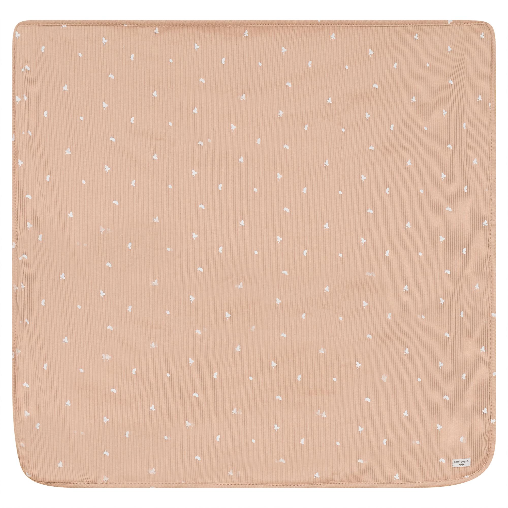 Leaf Print Ribbed Blanket