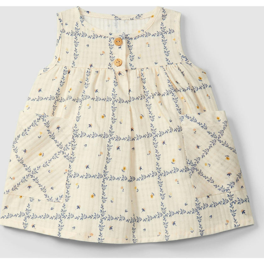 Woven Leaf Print Dress