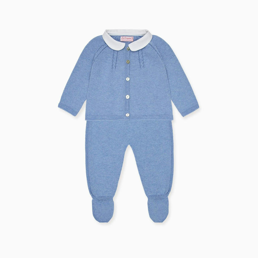 Blue Sanson Cotton Baby Knitted Set