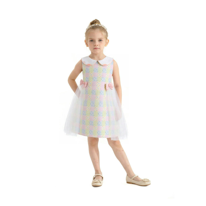 Yellow Spring Gingham Tulle Dress