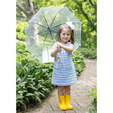 Stripe Knit Dress With Bunny & Flowers