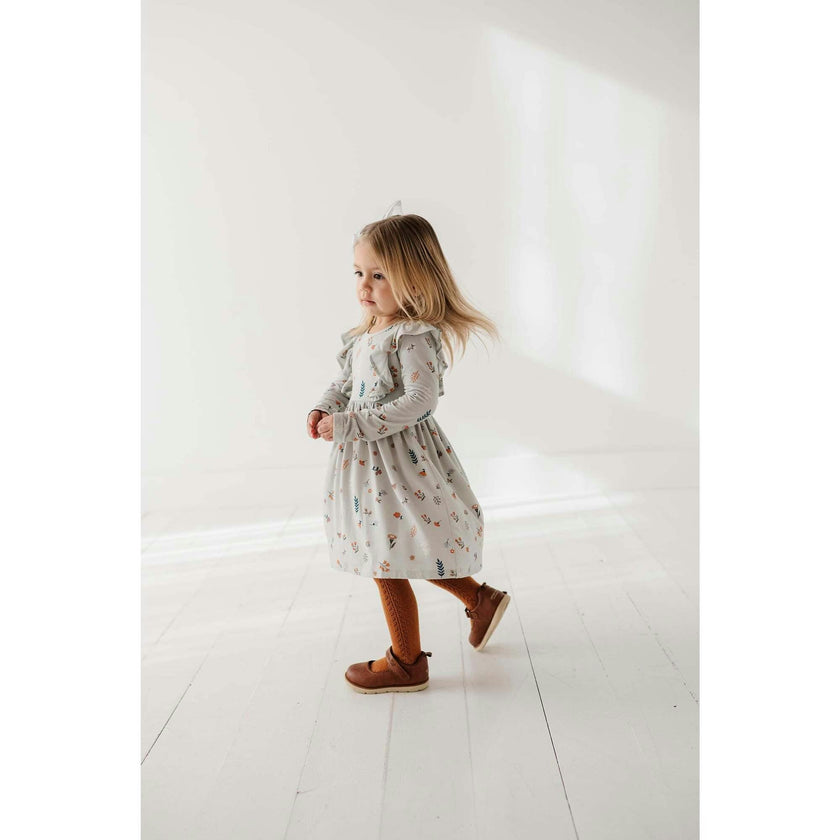 Girl's Long Sleeve Ruffle Dress