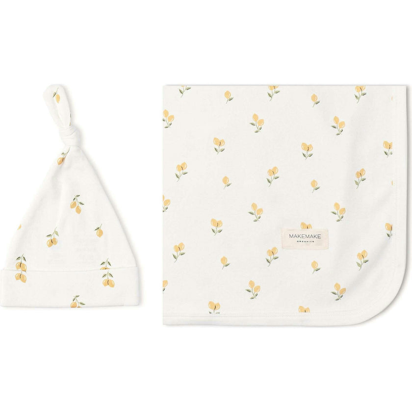 Organic Swaddle Blanket & Hat Set