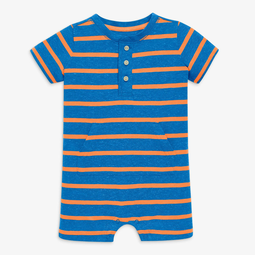 Baby heathered henley shortie in stripe