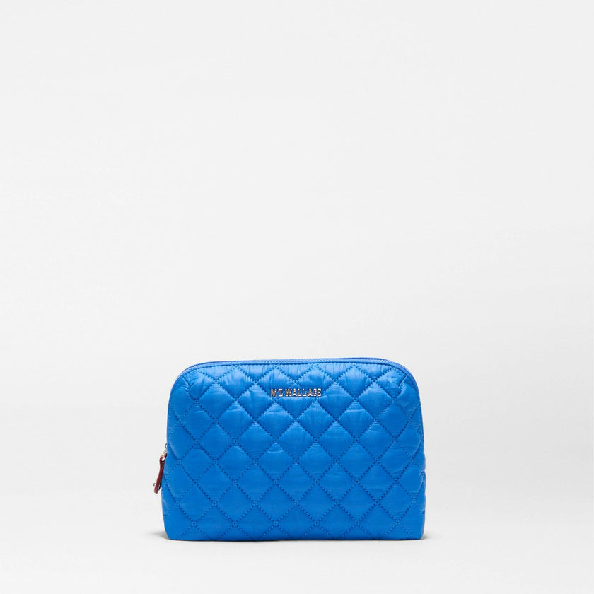 Surf Blue Medium Double Zip Cosmetic