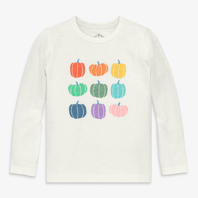 Kids long sleeve rainbow pumpkin tee