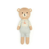 Arthur the bear with sailboat Light blue & Natural - 11"