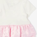 Pink Jacquard Off-Satin Mix Dress