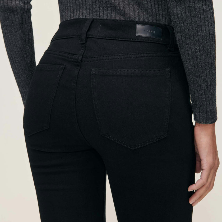 Mara Straight Mid Rise Instasculpt Ankle Jeans  Black