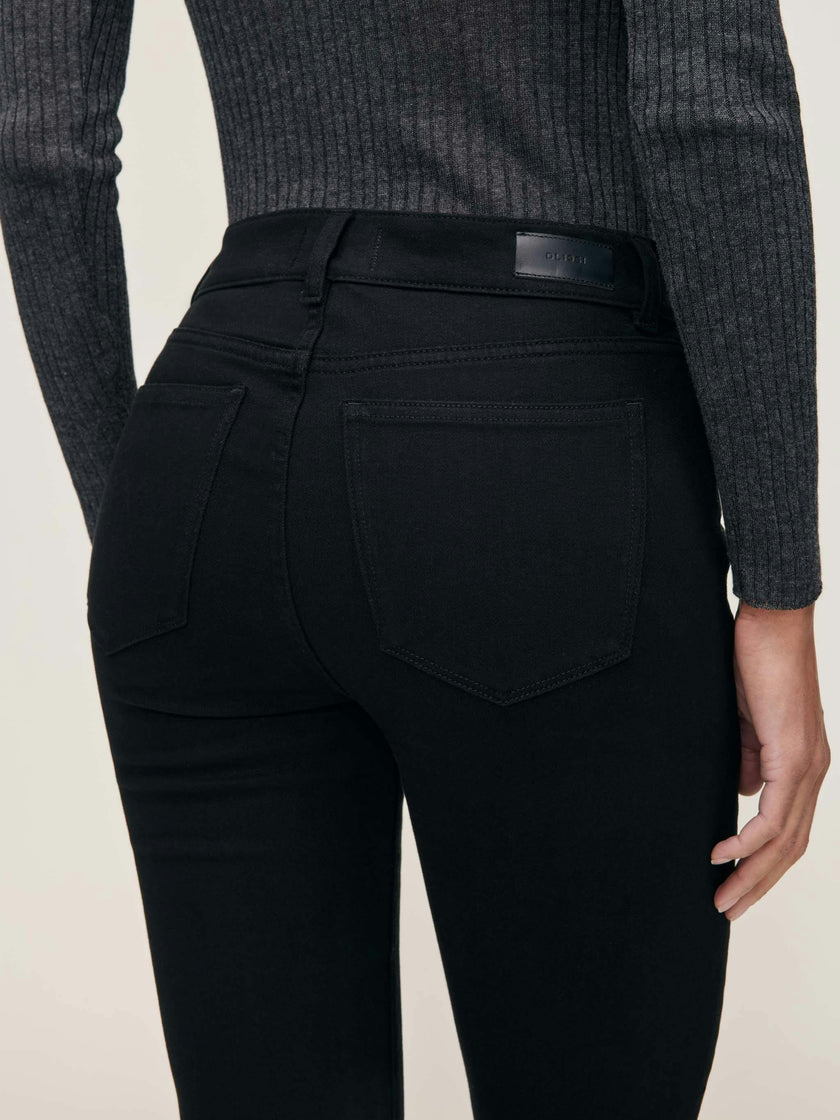 Mara Straight Mid Rise Instasculpt Ankle Jeans  Black