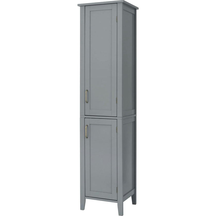 Mercer Mid Century Modern Bathroom Linen Tower Storage with Two Doors