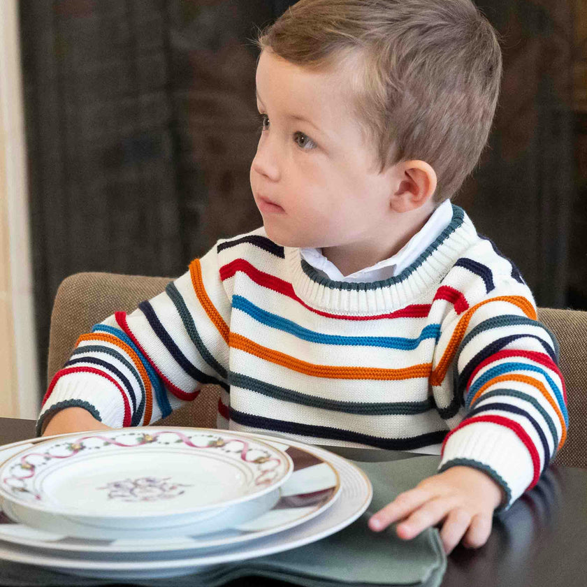 Sweater With Raised Stripes