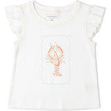Organic Sleeveless Flutter Top & Shorts Set - Lobster