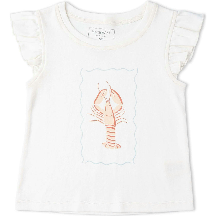 Organic Sleeveless Flutter Top & Shorts Set - Lobster