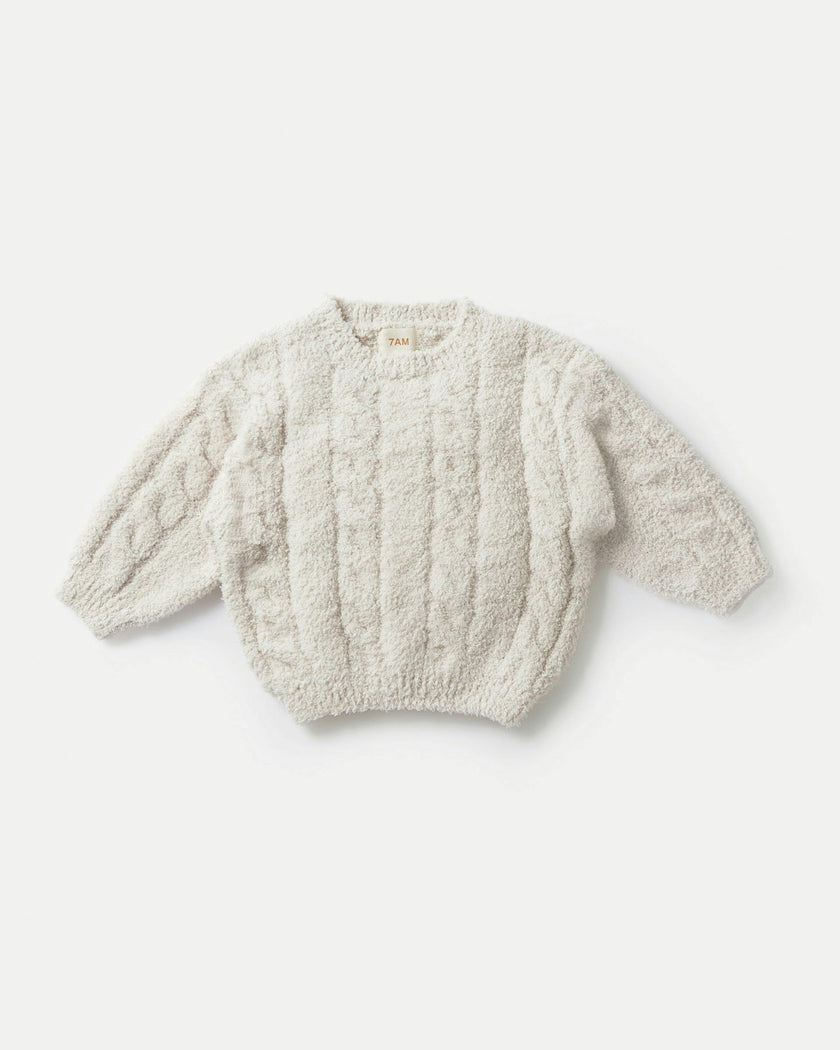 Boxy Cable Sweater • Fuzzy