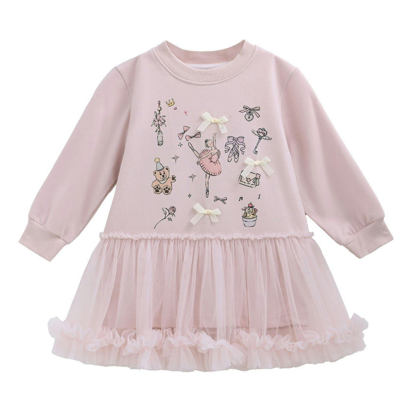 Pink Ballet Ruffle Bow Dress