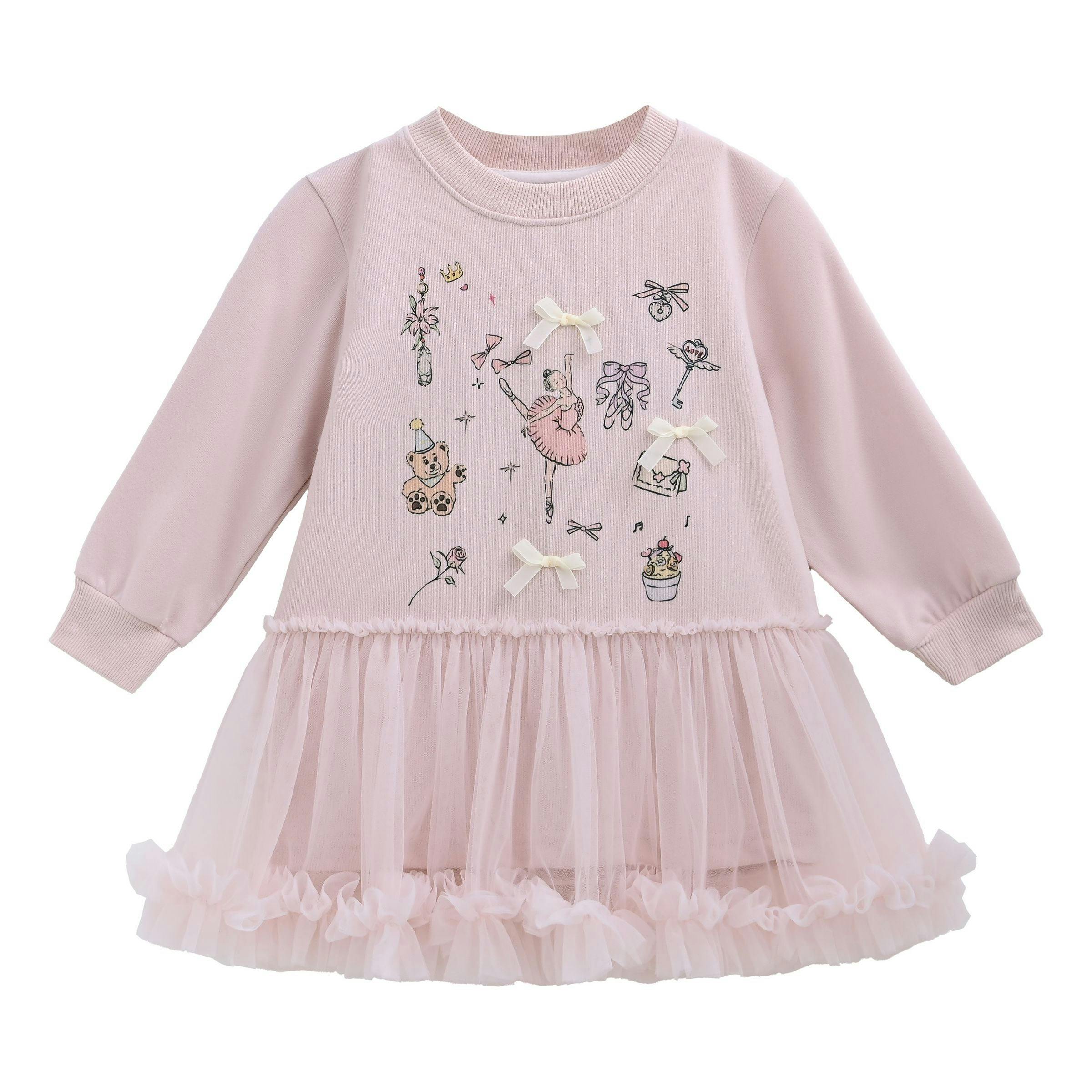 Pink Ballet Ruffle Bow Dress
