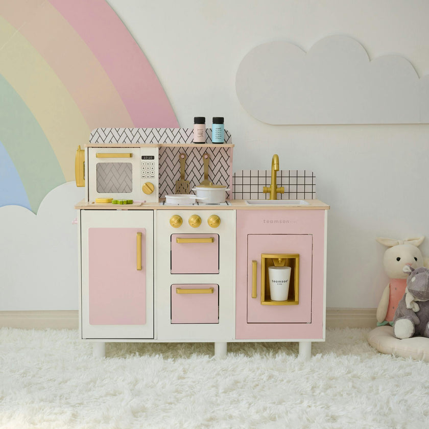 Teamson Kids Little Chef Hampton Wooden Play Kitchen With 17 Accessories