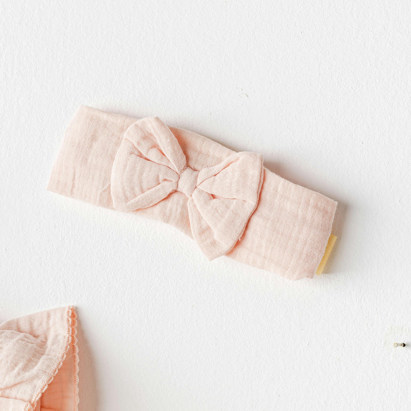 Salmon Love Family Muslin Dress Band Set