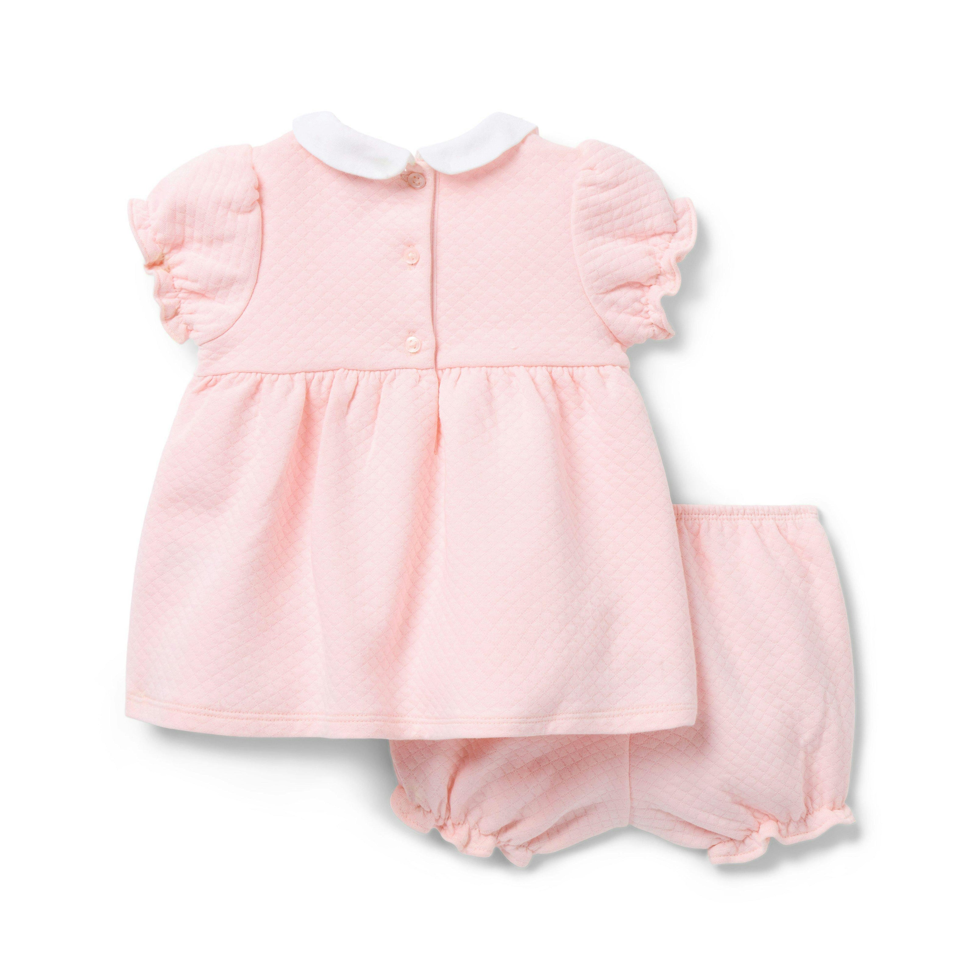 Baby Quilted Bow Matching Set, pink